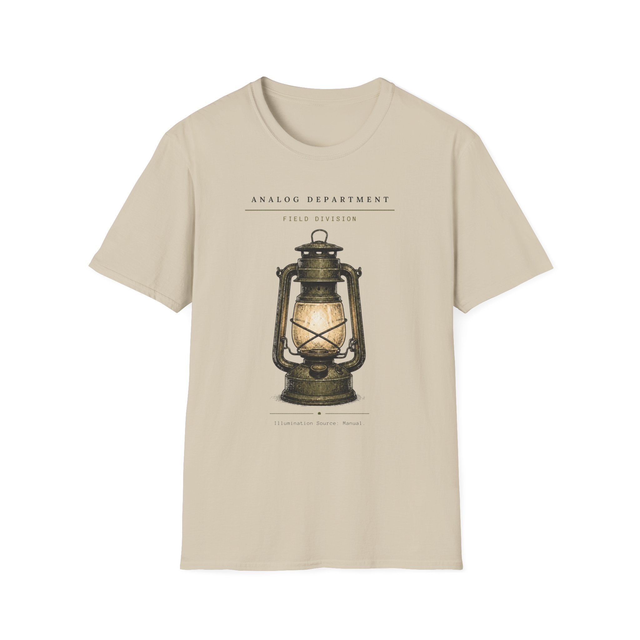 Vintage Lantern T-Shirt — "Analog Department Field Division" Retro Camp Graphic Tee