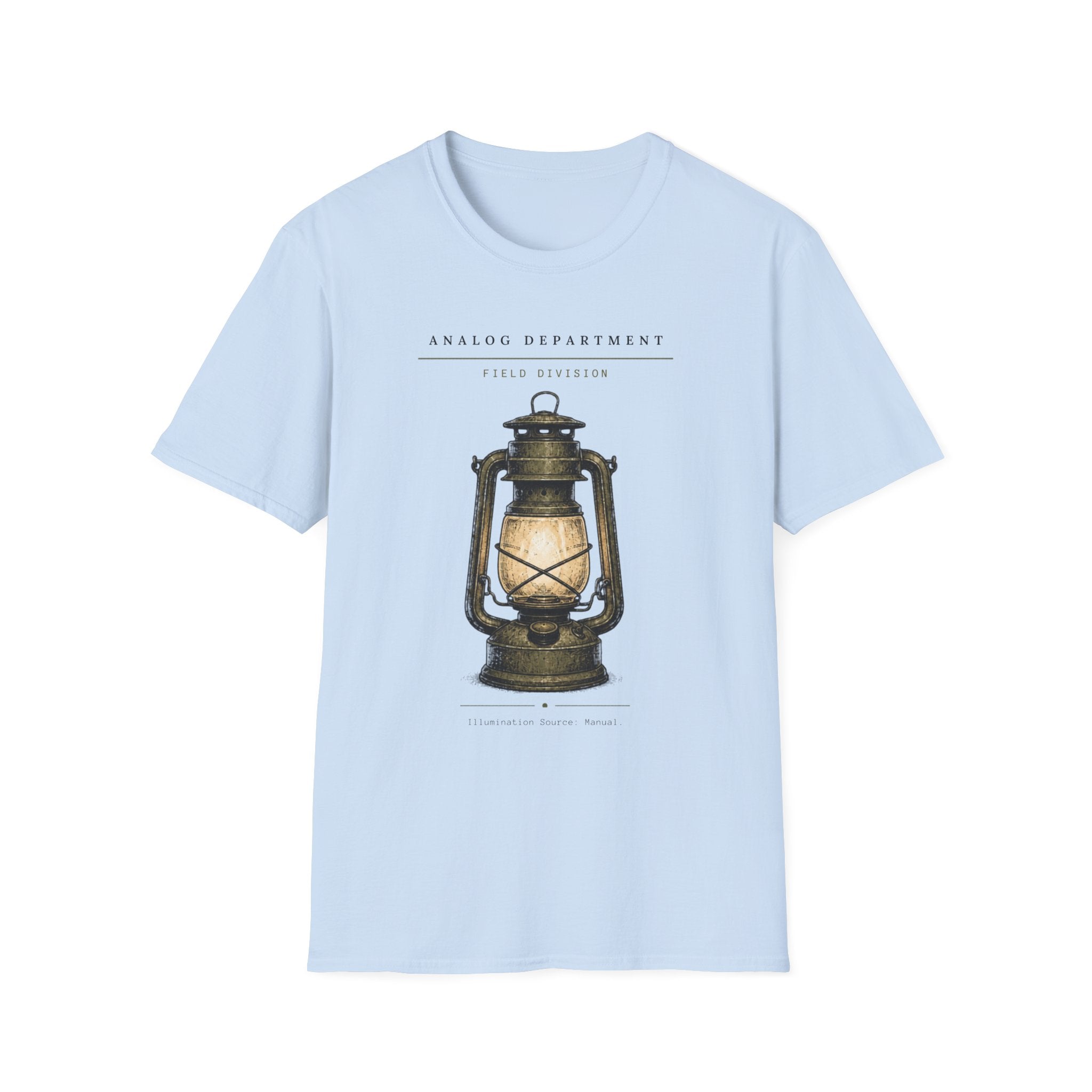 Vintage Lantern T-Shirt — "Analog Department Field Division" Retro Camp Graphic Tee