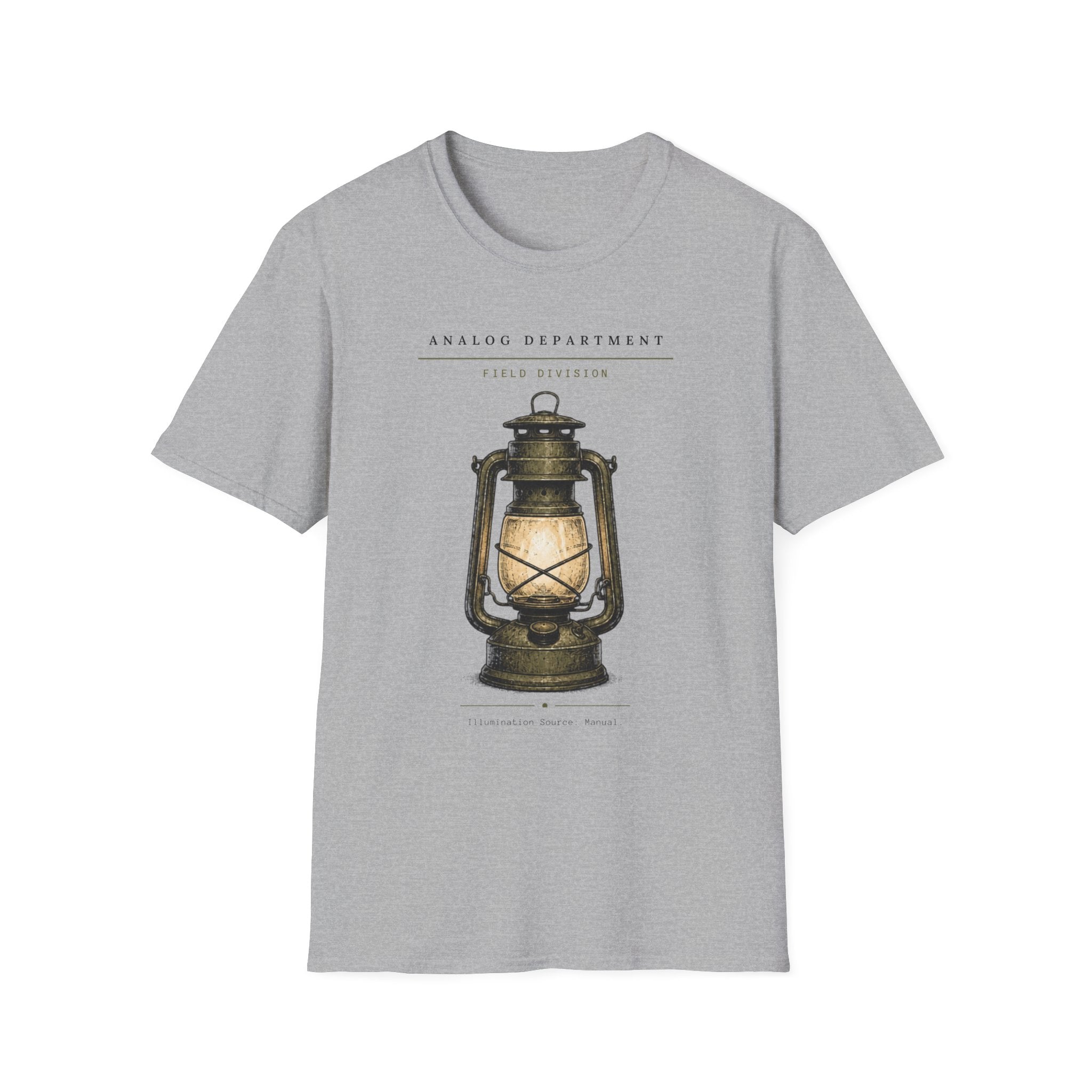 Vintage Lantern T-Shirt — "Analog Department Field Division" Retro Camp Graphic Tee
