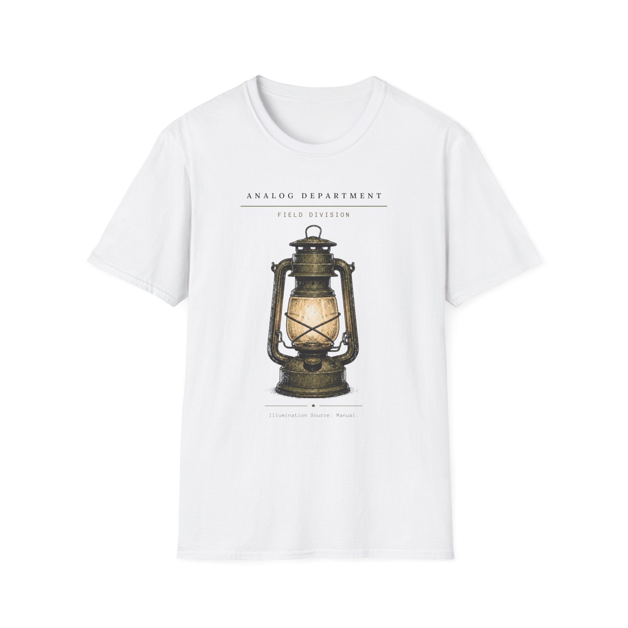 Vintage Lantern T-Shirt — "Analog Department Field Division" Retro Camp Graphic Tee